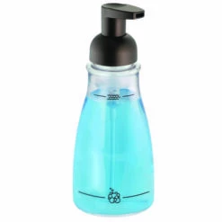IDesign 50104 Basic Foaming Soap Dispenser, 14 Oz Capacity, Plastic, Clear, Bronze