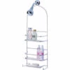 Simple Spaces SS-5786-PE-3L Shower Caddy, 3-Shelf, Steel, 10 In OAW, 27-3/4 In OAH, 4-1/4 In OAD, 10 Lb