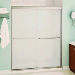 MAAX 135665-900-305-00 Aura Shower Door, Clear Glass, Tempered Glass, Semi Frame, 2-Panel, Glass, 1/4 In Glass