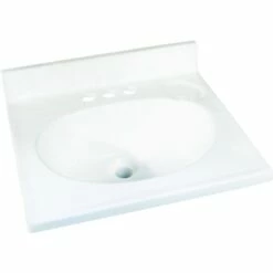 Foremost WS-1719 Vanity Top, 19 In OAL, 17 In OAW, Marble, Solid White, Countertop Edge