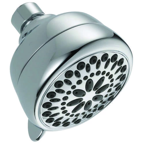Delta 75763C Shower Head, Round, 1.75 Gpm, 1/2 In Connection, IPS, 7-Spray Function, ABS, Chrome, 3-3/8 In Dia