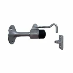 CRL DL2531A Satin Chrome Wall Mounted Heavy-Duty Door Stop With Hook And Holder