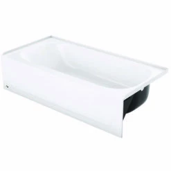 Bootz 011-3364-00 Aloha Bathtub, 39 Gal Capacity, 60 In L, 30 In W, 14-1/4 In H, Steel, White, Porcelain-Coated