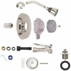 BrassCraft SKD0200 1-Handle Tub And Shower Faucet Trim Kit For Mixet Non-Pressure Balanced Valves In Chrome (Valve Not Included)