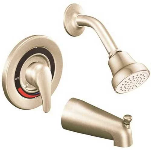 Cleveland Faucet Group 40311VBNGR Cornerstone 1-Handle Tub And Shower 1.75 GPM Trim In Brushed Nickel