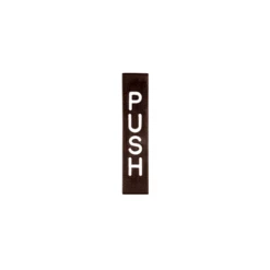 CRL 1445GW Etched Bronze With White Letter "PUSH" Sign