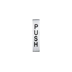 CRL 1445G Etched Aluminum With Black Letter "PUSH" Sign
