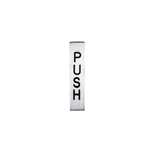 CRL 1445G Etched Aluminum With Black Letter "PUSH" Sign