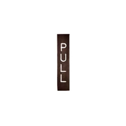 CRL 1446GW Etched Bronze With White Letter "PULL" Sign