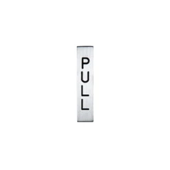 CRL 1446G Etched Aluminum With Black Letter "PULL" Sign