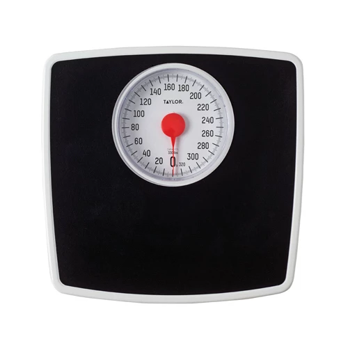 TAYLOR 483250732 Bathroom Scale 330 Lb Analog Black Black