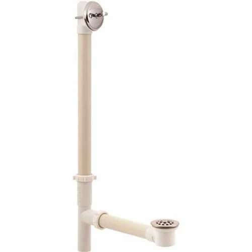 Gerber 0041513 24 In. PVC White Lift And Turn Roman Tub Drain In Chrome