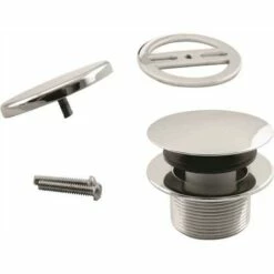 Westbrass D398RK-26 1-1/2 In. NPSM Round Mushroom Coarse Thread Drain With Illusionary Overflow Cover In Polished Chrome
