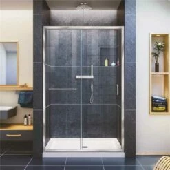DreamLine SHDR-0948720-01 Infinity-Z 44 To 48 In. X 72 In. Semi-Frameless Sliding Shower Door In Chrome
