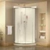 DreamLine DL-6153-01FR Prime 36 In. X 36 In. X 76.75 In. H Corner Framed Sliding Shower Enclosure In Chrome With Base And Back Walls