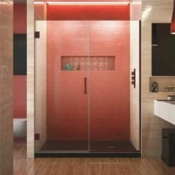 DreamLine SHDR-245907210-06 Unidoor Plus 59 To 59.5 In. X 72 In. Frameless Hinged Shower Door In Oil Rubbed Bronze