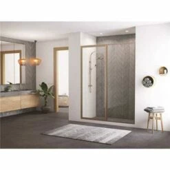 Coastal Shower Doors L24IL15.69N-C Legend 38.5 In. To 40 In. X 69 In. Framed Hinge Swing Shower Door With Inline Panel In Brushed Nickel With Clear Glass