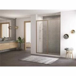 Coastal Shower Doors L31IL13.66N-A Legend 43.5 In. To 45 In. X 66 In. Framed Hinge Swing Shower Door With Inline Panel In Brushed Nickel With Obscure Glass