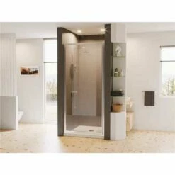 Coastal Shower Doors L22.66B-C Legend 21.625 In. To 22.625 In. X 64 In. Framed Hinged Shower Door In Chrome With Clear Glass