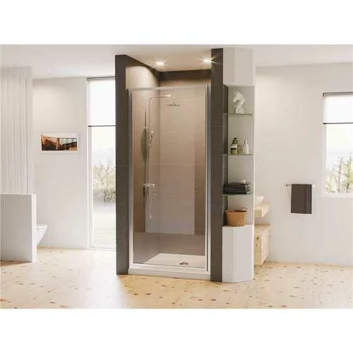 Coastal Shower Doors L24.66B-C Legend 23.625 In. To 24.625 In. X 64 In. Framed Hinged Shower Door In Chrome With Clear Glass