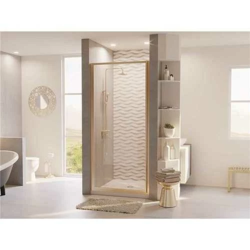 Coastal Shower Doors L24.66N-C Legend 23.625 In. To 24.625 In. X 64 In. Framed Hinged Shower Door In Brushed Nickel With Clear Glass