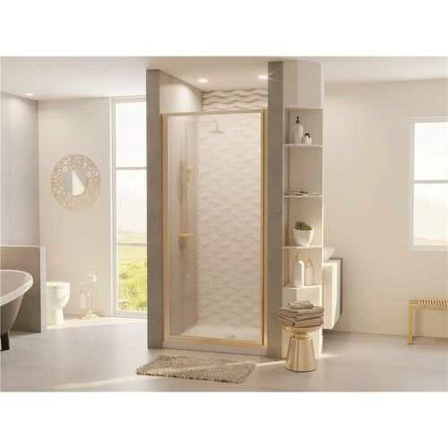Coastal Shower Doors L24.66N-A Legend 23.625 In. To 24.625 In. X 64 In. Framed Hinged Shower Door In Brushed Nickel With Obscure Glass