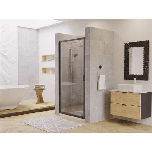 Coastal Shower Doors P30.66O-C Paragon 30 In. To 30.75 In. X 66 In. Framed Pivot Shower Door In Black Bronze With Clear Glass