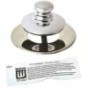 Watco 48750-PP-CP Universal NuFit Push Pull Bathtub Stopper, Non-Grid Strainer And Silicone, Chrome Plated