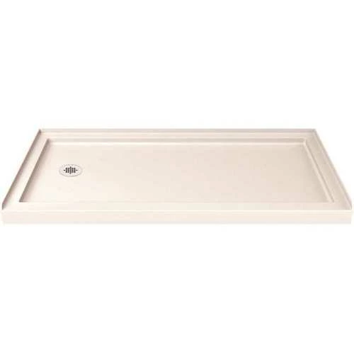 DreamLine DLT-1132601-22 SlimLine 32 In. D X 60 In. W Single Threshold Shower Base In Biscuit With Left Hand Drain