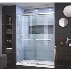 DreamLine SHDR-1660760-01 Encore 56 To 60 In. X 76 In. Semi-Frameless Sliding Shower Door In Chrome