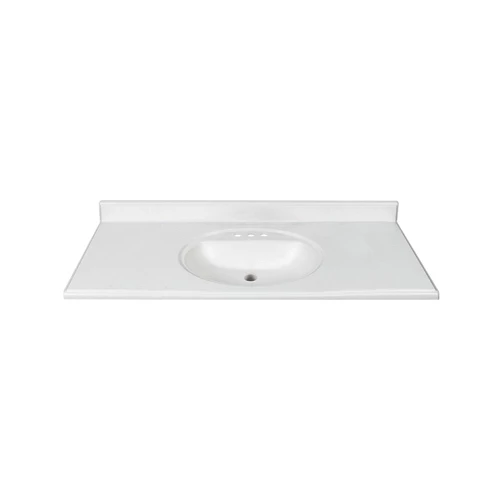 Continental Cabinets DP249-3CB Vanity Top Single Gloss White 49" W X 22" D X 4.75" H Gloss