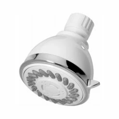HomePointe 228623 Showerhead, Fixed-Mount, 3 Settings, White Plastic
