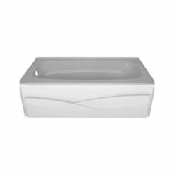 Delta Faucet B10311-6032L-WH Laurel Skirted Bathtub, Bright White Gloss, Acrylic, 59.87 X 32 X 18-In.