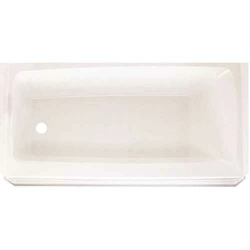 Swan BT-3060L-010 60 In. Fiberglass Left Drain Rectangular Alcove Bathtub In White