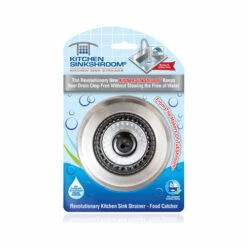 SinkShroom KSS682 Kitchen Sink Strainer As Seen On TV Chrome Stainless Steel Chrome