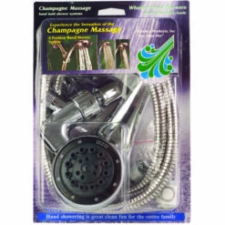 Whedon AFP6C Champagne Massage Hand Shower, 2.5 Gpm, 7-Spray Function, Chrome, 80 In L Hose
