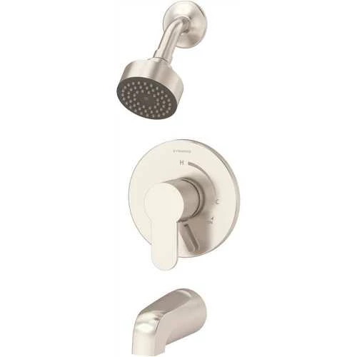 Symmons S-6702-1.5-TRM-STN Identity 1-Handle Wall-Mounted Tub And Shower Trim Kit With Diverter Lever In Satin Nickel (Valve Not Included)