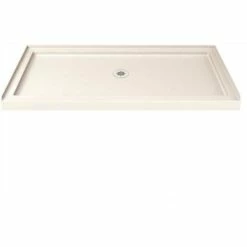 DreamLine DLT-1132600-22 SlimLine 32 In. D X 60 In. W Single Threshold Shower Base In Biscuit Color With Center Drain