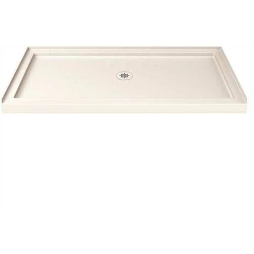 DreamLine DLT-1136600-22 SlimLine 36 In. D X 60 In. W. Single Threshold Shower Base In Biscuit With Center Drain