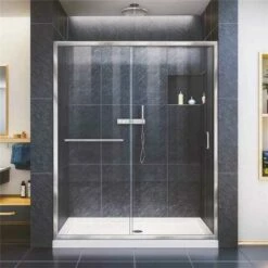 DreamLine SHDR-0960720-01 Infinity-Z 56 To 60 In. X 72 In. Semi-Frameless Sliding Shower Door In Chrome