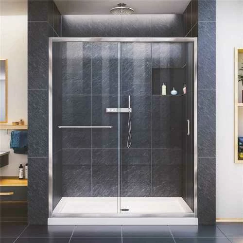 DreamLine SHDR-0960720-01 Infinity-Z 56 To 60 In. X 72 In. Semi-Frameless Sliding Shower Door In Chrome
