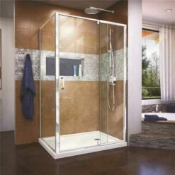 DreamLine SHDR-2234460-RT-01 Flex 34.5 D X 44-48 In. W X 72 In. H Framed Pivot Shower Enclosure In Chrome