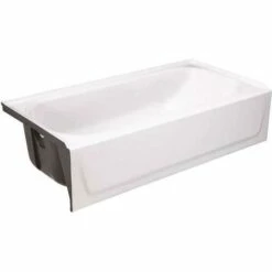 Bootz Industries 011-7101-00 Bootzcast 60 In. Left Drain Rectangular Alcove Soaking Bathtub In White