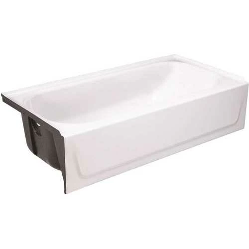 Bootz Industries 011-7101-00 Bootzcast 60 In. Left Drain Rectangular Alcove Soaking Bathtub In White