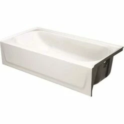 Bootz Industries 011-7100-00 Bootzcast 60 In. Right Drain Rectangular Alcove Soaking Bathtub In White