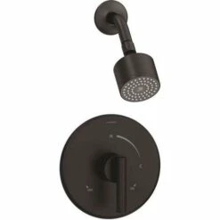 Symmons 3501-CYL-B-MB-1.5-TRM Dia Single Handle 1-Spray Shower Trim With Solid Brass Escutcheon In Matte Black - 1.5 GPM (Valve Not Included)