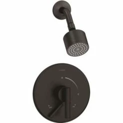 Symmons S-3501-CYL-B-MB-1.5-TRM Dia Single Handle Wall-Mounted Shower Trim Kit With Volume Control In Matte Black - 1.5 GPM (Valve Not Included)