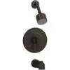Symmons 3502-CYL-B-MB-1.5-TRM Dia Single Handle 1-Spray Tub And Shower Faucet Trim With Brass Escutcheon In Matte Black - 1.5 GPM (Valve Not Included)