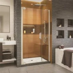 DreamLine SHDR-4325120-04 Elegance-LS 35-1/4 In. To 37-1/4 In. W X 72 In. H Frameless Pivot Shower Door In Brushed Nickel