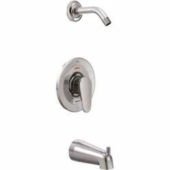Cleveland Faucet Group T46301NH Edgestone Lever 1-Handle Wall Mount Tub Shower Trim Kit In Chrome Valve And Showerhead Not Included